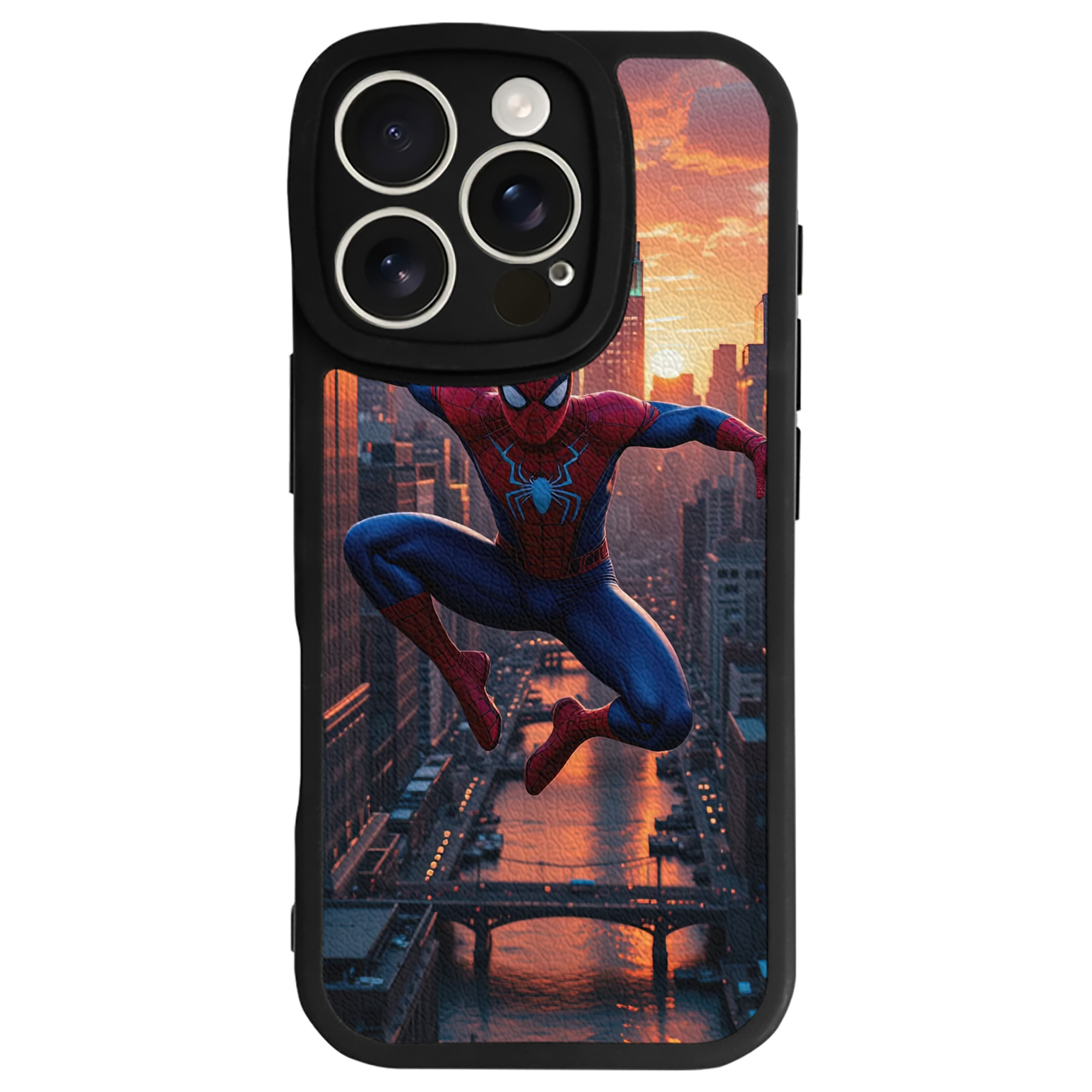 Spider Man スパイダーマン 【iPhone 16シリーズ対応】シリコンスマホケース（レザー調） 材質：シリコン
